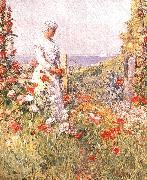 Childe Hassam Celia Thaxter in her Garden oil painting reproduction